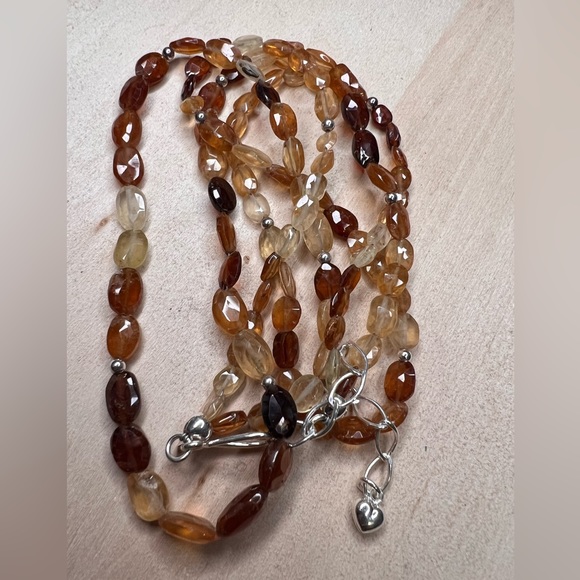 Jay King 925 2-strand hessonite necklace - Picture 2 of 3